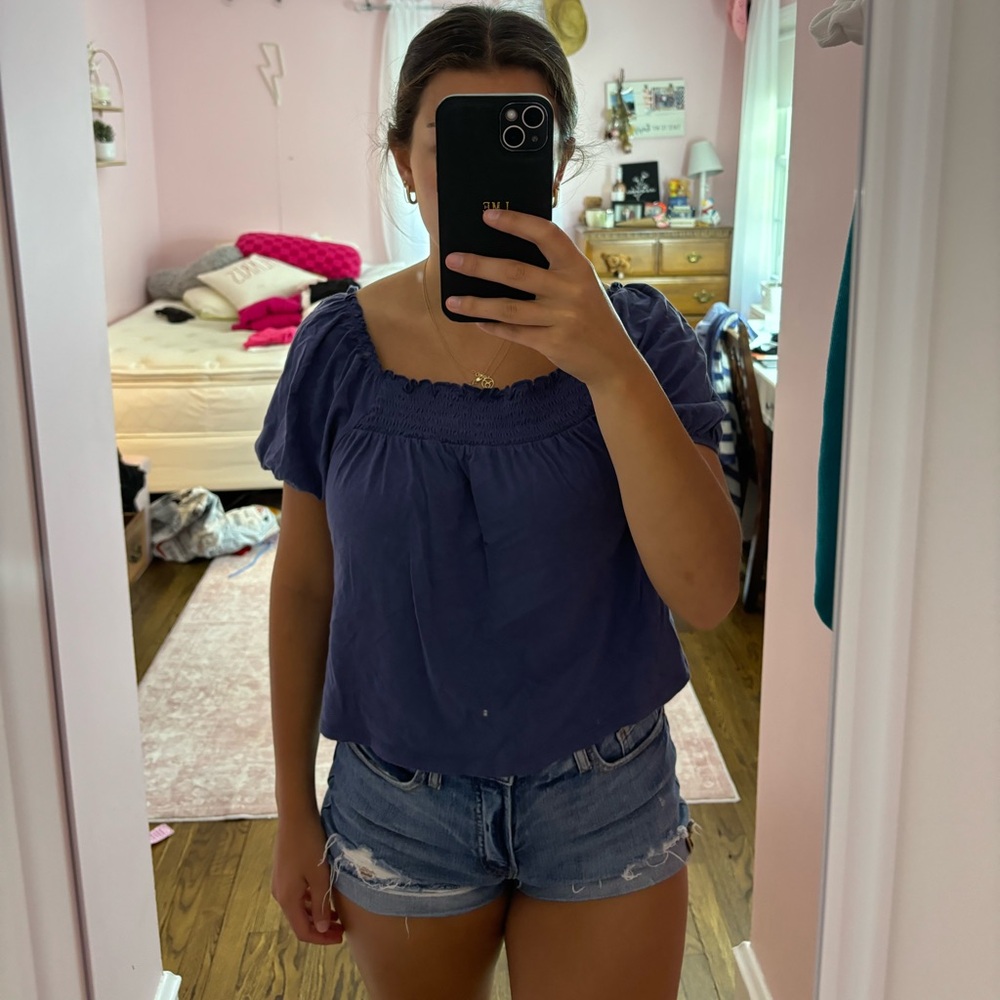 American Eagle Outfitters Blue Crop Top